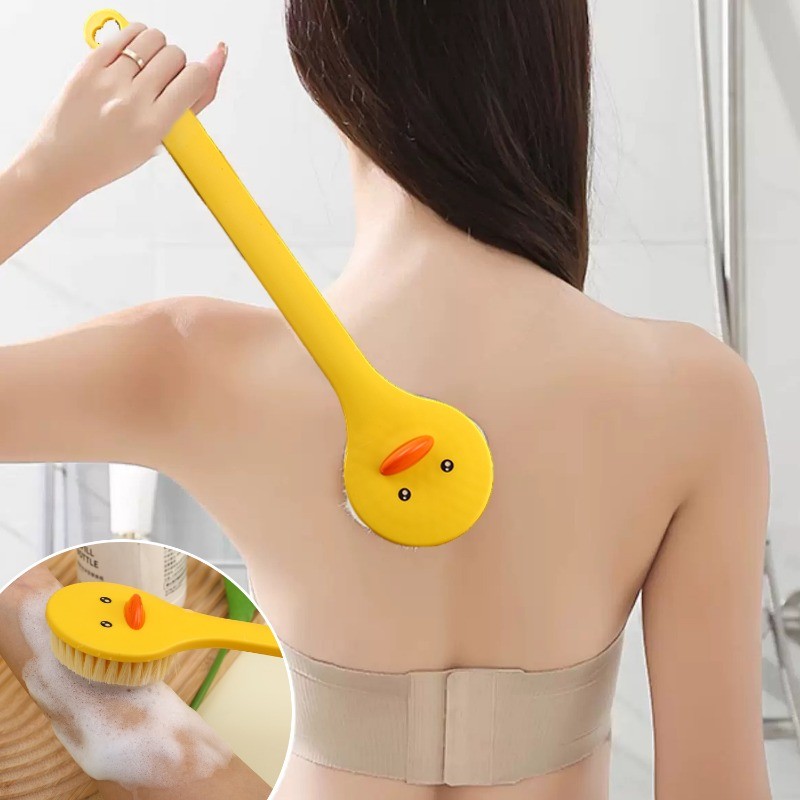 Sáng Tạo Dễ Thương Vịt Tắm Bàn Chải Tay Cầm Dài Màu Vàng Boby Chà Dụng Cụ Treo Lỗ Da Máy Mát Xa Tắm Chà Boby Vệ Sinh