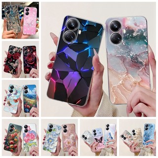Dành Cho Realme 10 Pro 5G Ốp điện thoại Mới Sang Trọng Hoa Đá Cẩm Thạch Mềm Silicon Bảo Vệ Mặt Sau Cho Realme 10 Pro + Plus RMX3687 Vỏ