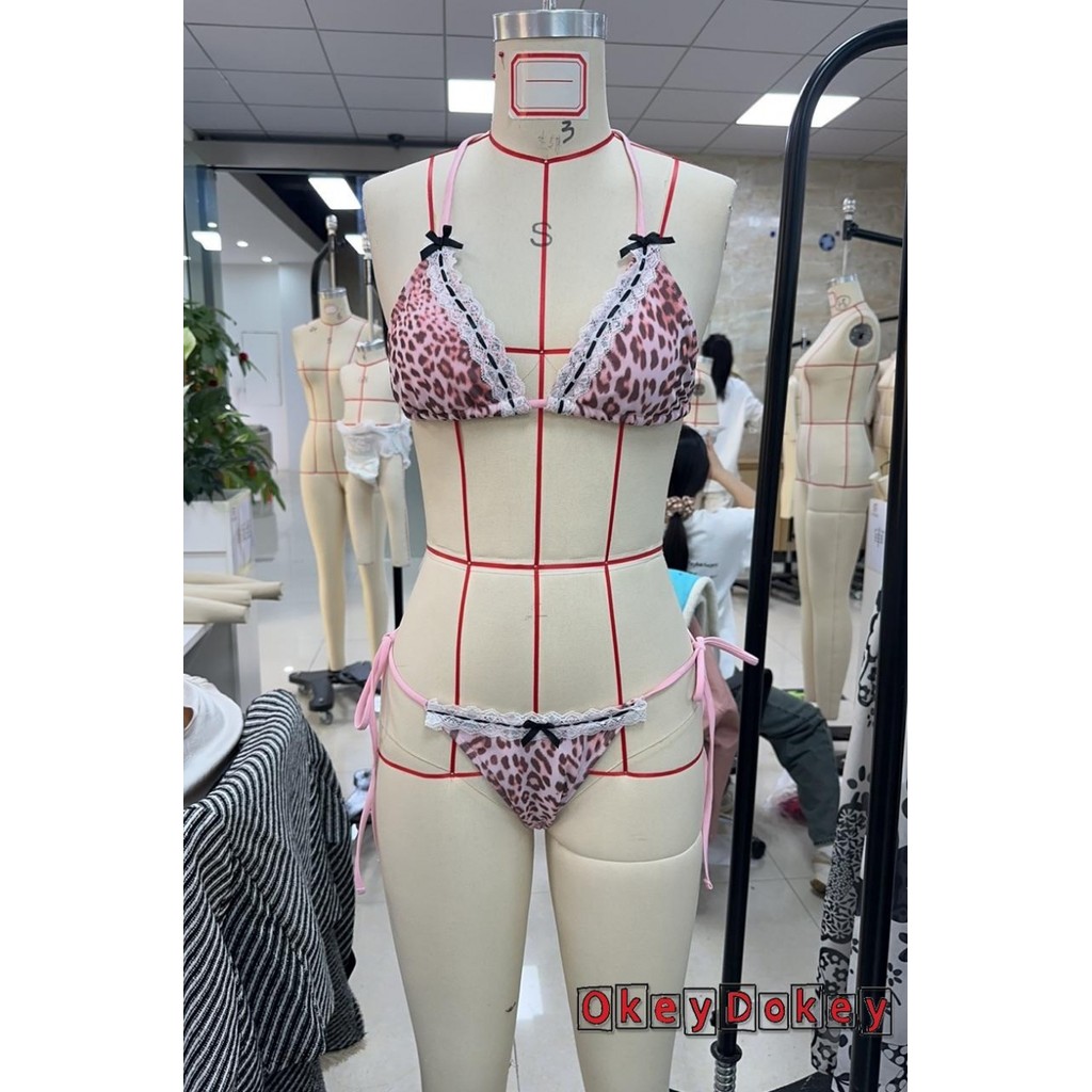 OKDK-Bộ Bikini 2 chiếc dành cho nữ. Áo ngực in hình lá kèm quần đùi - Đồ bơisummerwear cho kỳ nghỉ