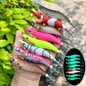 Mồi đúc mực dạ quang - Mồi tôm cứng 8cm / 10cm / 12cm với móc 2.0 # / 2.5 # / 3.0 #