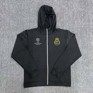 Champions League Coat Real Madrid Barcelona Manchester City Football Training Suit Sports Quick-Drying Thermal Fitness Reflective Running Suit Hooded pKGV