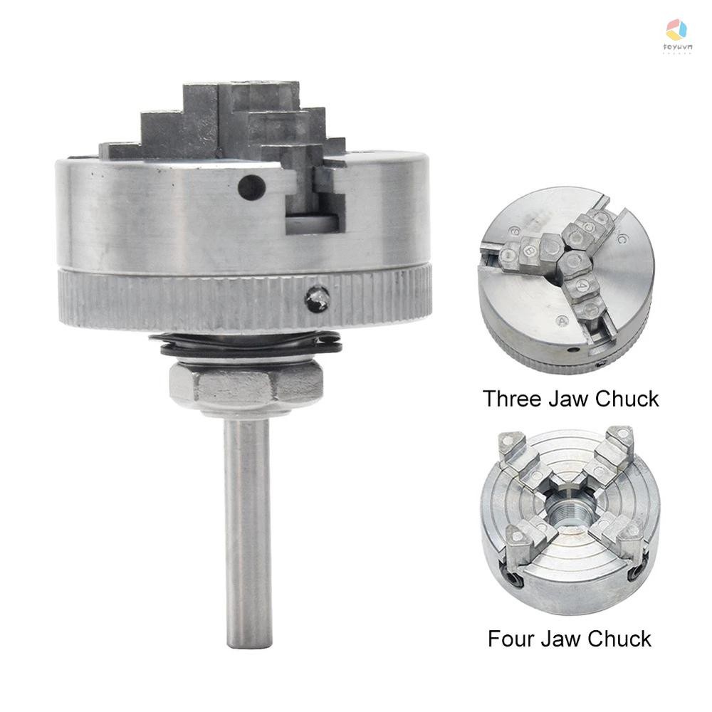 Hợp kim kẽm 4-Jaw Chuck Thanh kết nối Tự định tâm Gỗ Xoay Chuck Phụ kiện kẹp tùy chọn cho máy tiện kim loại Mini