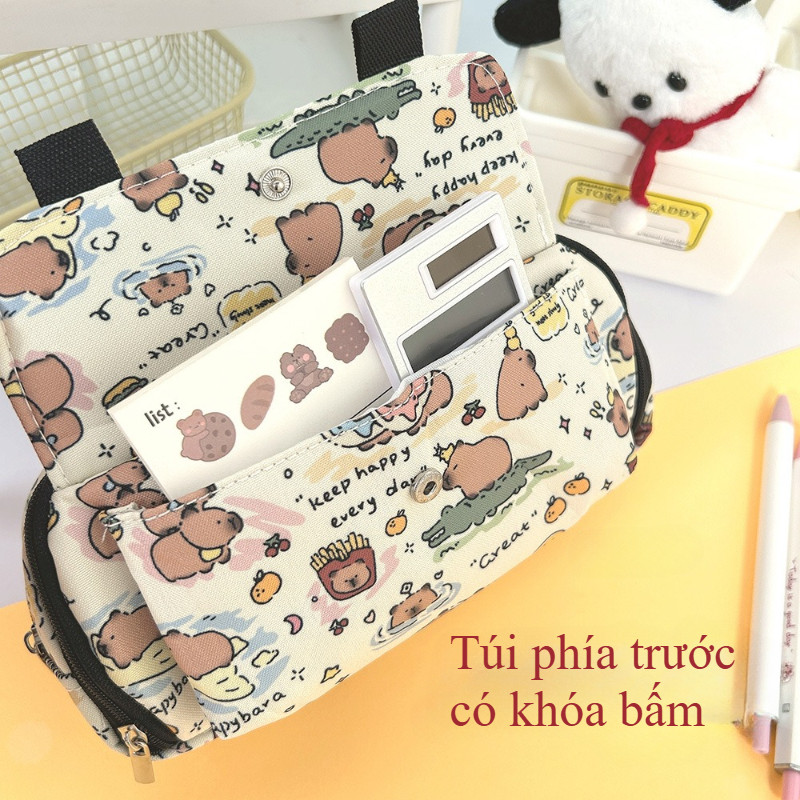 Túi đựng bút hoạt hình Kawaii, Túi đựng bút dung tích lớn đa chức năng, Chống mài mòn & chống bẩn