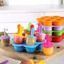 Khuôn Làm Kem ROLY, có Tay Cầm Khay Đá DIY, 7 Lỗ Thực Phẩm Đầy Nhựa Silicon Trái Cây Lắc Máy Làm Sinh Tố Trái Cây