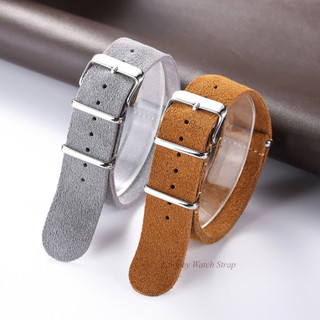 Cao Cấp Da Lộn Da Bò NATO Dây Đeo Đồng Hồ 20 Mm 22 Mm Zulu Da Thật Chính Hãng Đồng Hồ Vòng Tay Dây Đồng Hồ Cho SEIKO Diver Dành Cho Nữ Thạch Anh Cơ Cổ Tay Đồng Hồ
