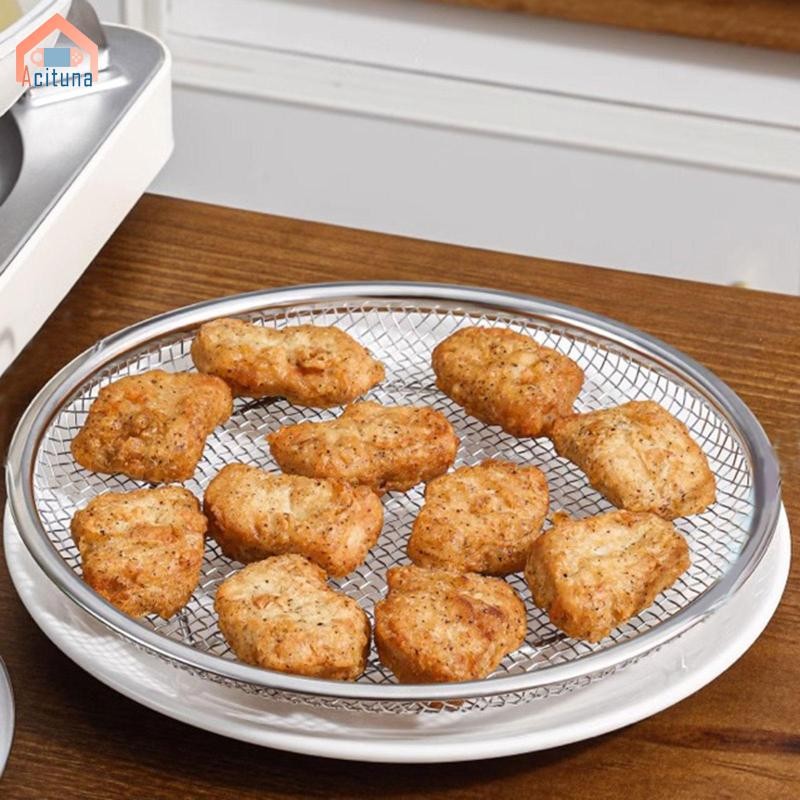 Fryer Lọc Dầu Chiên Chiên Giỏ Chiên Thép Không Gỉ Khay Sifting Đĩa BBQ