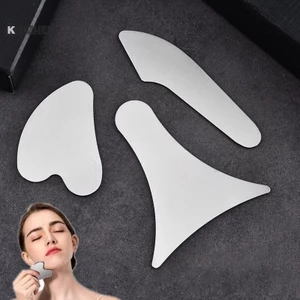 KUZHEN 1 Chiếc Thép Không Gỉ Gua Sha Cạp Máy Mát Xa Cho Mặt Cổ Cơ Thể Guasha Massage Dụng Cụ Chăm Sóc Da Mặt Guasha Board Máy Mát Xa Mặt HOT
