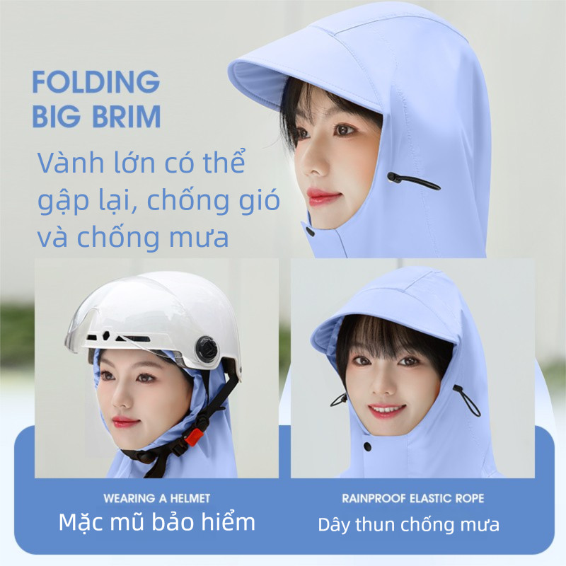 Thời trang và đẹp mắt chất lượng cao xe máy Áo mưa 1 người/Áo mưa cho 2 người，Chất liệu chống thấm vải Oxford dày