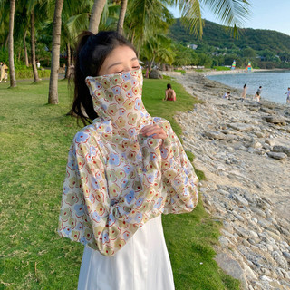 Mặt nạ bảo vệ cổ lụa băng mùa hè Khăn choàng nữ Bộ bảo vệ chống nắng mỏng siêu nhẹ Hàn Quốc