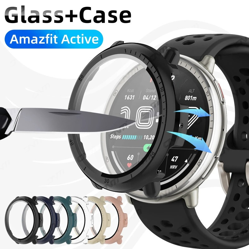 Amazfit Active2 2 trong 1 Kính cường lực PC cứng toàn diện Vỏ đồng hồ thông minh cho Amazfit Active 2 Chống vân tay Vỏ đồng hồ Khung bảo vệ màn hình