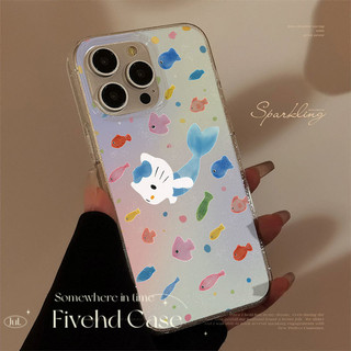 Ins Hàn Quốc Phim Hoạt Hình Dễ Thương Mèo Kitty Lấp Lánh Bling Vỏ Cho iPhone 11 16 16E 15 14 13 12 Pro Xs Max XR X 7 8 6 Plus SE Vỏ Điện Thoại TPU Mềm Vỏ Bảo Vệ Vỏ Trong Suốt
