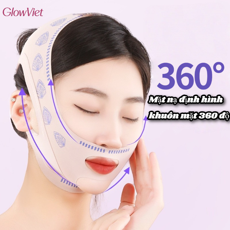 Mặt Nạ Nâng Cơ Mặt Tạo Cằm Chữ v Thon Gọn,Thiết Kế Ôm Khít Cấu Trúc Xương,Ép Kép 360° Định Hình Mặt V-Line