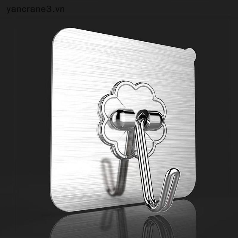 {YAN3} 1 Móc lớn Thép không gỉ trong suốt Móc tự dính chắc Móc treo chìa khóa cho phòng tắm nhà bếp {yancrane3.vn}