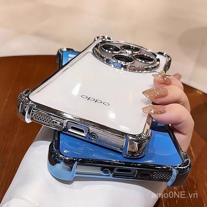 [Ốp bảo vệ bốn góc chống rơi] cho OPPO Find X8 Ultra/Pro/S/S+ TPU mềm đệm khí mạ điện