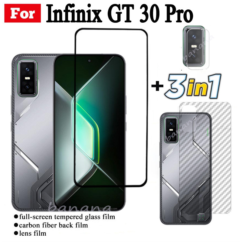 Phim kính cường lực 3 TRONG 1 Infinix GT 30 Pro cho Infinix GT 20 Pro GT 10 Pro Kính bảo vệ toàn màn hình + Phim ống kính máy ảnh + Phim mặt sau