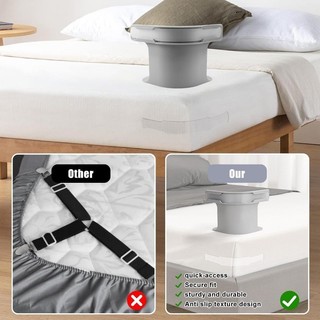 1 / 2 Chiếc Kẹp Ga Giường Có Thể Điều Chỉnh - DIY Vô Hình Chống Trơn Trượt Nệm Chống Chạy Chăn Cố Định Khóa