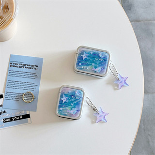 Ocean Star + Mặt dây chuyền cho Airpods 1 / 2 3 Pro Pro Pro2 Airpods4 Bộ tai nghe Vỏ bảo vệ Bluetooth không dây Air Pods Pro 3 4 Vỏ bảo vệ tai nghe