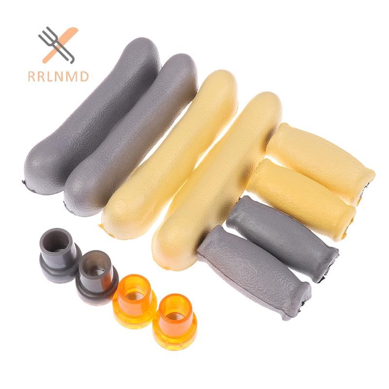 RRLNMD 6 Cái / bộ Phụ Kiện Nạng nách Bộ Miếng Lót Thay Thế Cao Su Chống Trơn Trượt Nách Đệm Tay Miếng Lót Phụ Kiện MỚI