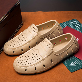Giày Sandal Mùa Hè Đi Biển Dép Chống Trơn Trượt Thoáng Khí Lái Xe Giày Lỗ Nam Rỗng Thoáng Khí Một Chân