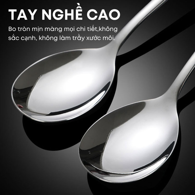 Bộ Thìa Nĩa Inox 410 Không Gỉ Phong Cách Hàn Quốc - Cán Dài, Tối Giản, Sang Trọng - Cho Gia Đình, Nhà Hàng | 302