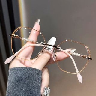 Thời trang tại chỗ nàng tiên cá nước mắt không khung kính đọc sách trơn đa giác kính hoa nữ độ phân giải cao chống xanh