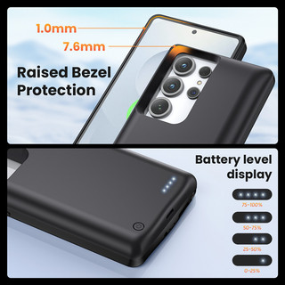 [JLK] 10000mAh Ốp lưng sạc dự phòng có thể sạc lại cho điện thoại for Samsung S25 Ultra S24 S23 FE S22 Plus