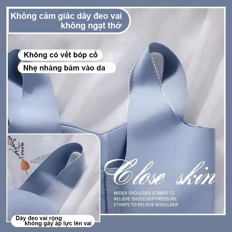 Áo Ngực Có Đệm Mút Dày Nâng Ngực 4CM Mịn Không Lộ Viền Không Gọng Chống hằn đỏ