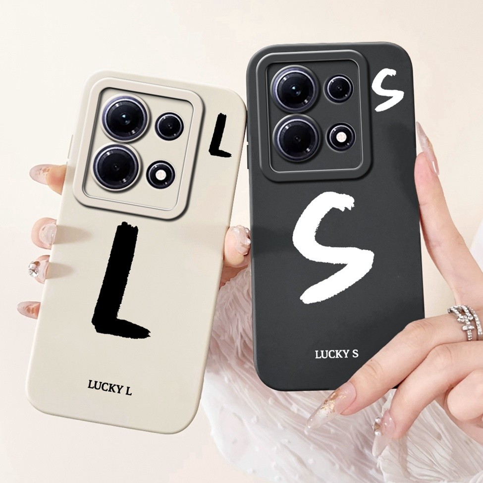 Infinix Note 30 X6833B X6716B Vỏ Infinix Note 30 5G X6711 Ốp Lưng Chữ Thời Trang Đơn Giản Thiết Kế Họa Tiết A-Z Ốp Lưng Chống Sốc Silicon