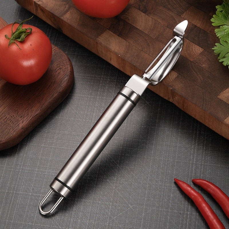 Dụng cụ gọt vỏ bằng thép không gỉ 304 cho rau củ và trái cây - Dụng cụ nhà bếp chống gỉ bền bỉ với tay cầm tiện dụng & thiết kế lỗ