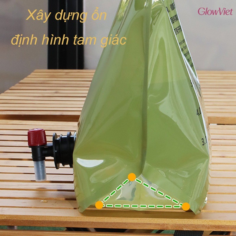 Túi đựng nước gấp 8L,Gấp Gọn 3 Giây,Dùng Cho Cắm Trại/Leo Núi/Đựng Bia, Thiết Kế Quai Xách Chắc Chắn