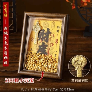 Thần Tài Mở Vault Kho Báu Khung Ảnh Văn Phòng Nơi Làm Việc Đồ Trang Trí Cung Hoàng Đạo Chìa Khóa Vàng Vật May Mắn 6.4