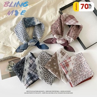 Mùa Hè 2025 Mới Cotton Thoáng Khí Nhỏ Khăn Lụa Vuông Khăn Cổ Nữ Dây Buộc Cổ Tích Băng Đô Quấn Tóc Đa Năng Trang Trí Thời Trang Ấm Cổ Chống Nắng