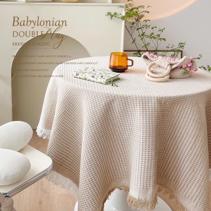 Khăn trải bàn vải cotton cao cấp phong cách Bắc Âu, khăn trải bàn tròn, chữ nhật, vuông 90*90/90*150cm