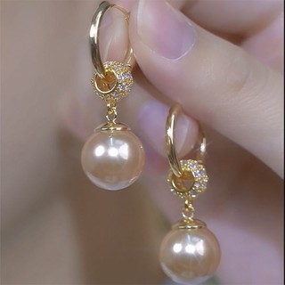 ✨✨Niche Thiết Kế Cảm Giác Cao Cấp Full Kim Cương Bông Tai Ngọc Trai Champagne Nữ Cao Cấp Tinh Tế Độc Đáo Bông Tai Sang Trọng 25.6.5