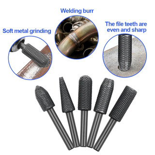 Bộ tập tin Rasp quay 5 chiếc Mũi khắc thép 6mm Shank Máy cắt đôi Tập tin quay siêu cứng để mài gỗ kim loại Sử dụng 5 Cái nhựa hợp kim mềm mại phù hợp dùng cho gia đình căn hộ văn phòng và không gian nhỏ