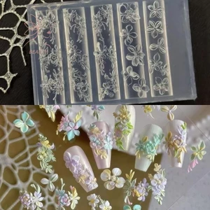 Khuôn Làm Móng Silicon Trái Cây 3D Cánh Hoa Ngọt Ngào Thiết Kế DIY Mẫu Làm Móng Tay Khắc Móng Tay Nghệ Thuật Stencil Dụng Cụ Khuôn Dập Mềm {VN}