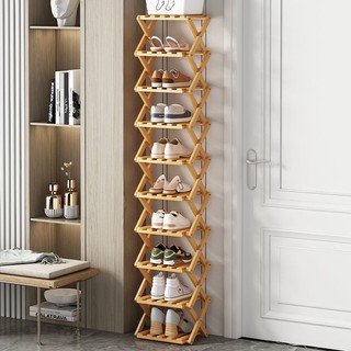 Giá để giày bằng gỗ có thể gập lại-Bộ lưu trữ nhiều lớp cửa gia đình, Tiết kiệm không gian, Lắp đặt dễ dàng, Bền ổn định, Màu gỗ tự nhiên, Thêm ấm áp tại nhà