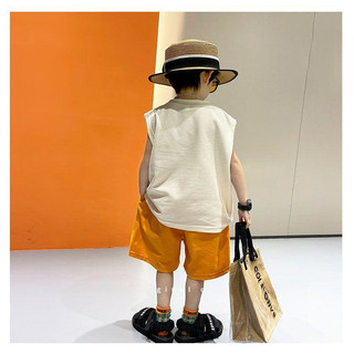 Bộ vest mùa hè mới cho bé trai, chân hamburger 3D phong cách Hàn Quốc, quần short mỏng thoải mái, bộ hai mảnh