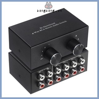 Bang 4 Chiều RCA Stereo Switch Bi-Directional 4 Trong 2 Ra 2 Trong 4 Ra R L Switcher