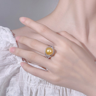 Châu Âu Mỹ INS Phong Cách Mới Úc Hạt Trắng Biển Nam Hạt Màu Xám Mở Nhẫn Nữ