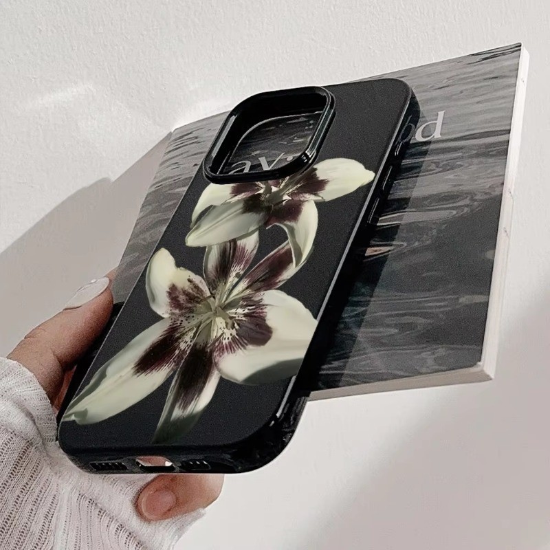 Ốp Lưng Cho iPhone 11 16 15 Pro Max 16e 14 11 12 13 15 Pro XR XS Max X 7 8 Plus SE2022 Retro Họa Tiết Hoa Lily Mềm TPU Chống Sốc