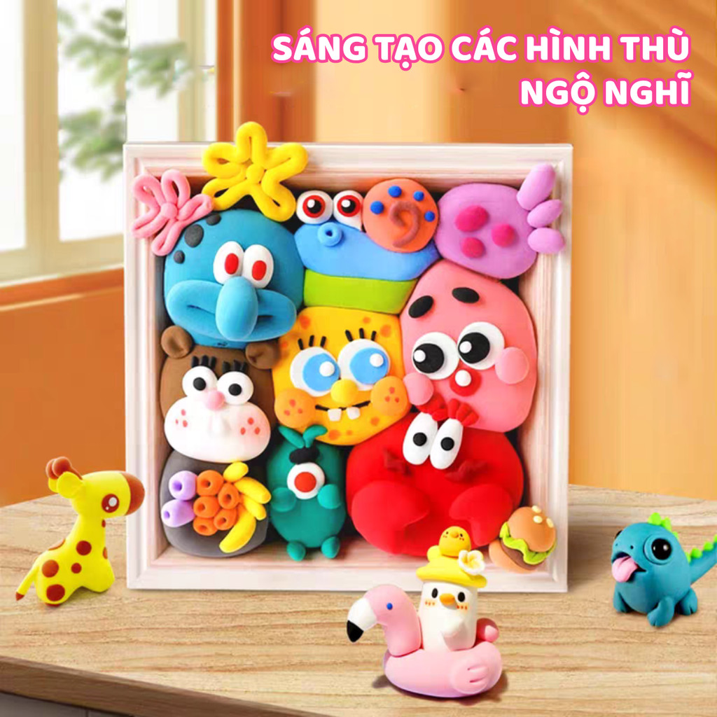 Combo 36 Màu Đất Sét Tự Khô Siêu Nhẹ - Đất Nặn An Toàn, Làm Butter Slime Và Đồ Chơi Giáo Dục Cho Bé