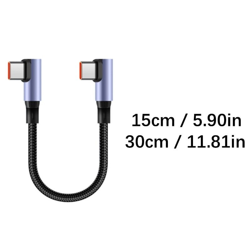 Cáp sạc Yoo Angled Type C Dây dữ liệu nhanh ngắn Dây dày Truyền dữ liệu ổn định Khả năng tương thích thiết bị rộng Blac