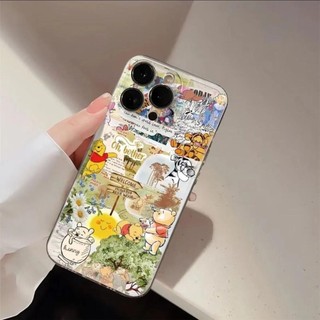 Ốp điện thoại hình gấu khâu toàn màn hình Thích hợp cho iPhone 14ProMax 15Pro XR 13Pro 12ProMax 16Pro 15Plus 14 13ProMax XS Vỏ bảo vệ chống sốc trong suốt chống sốc chống mài mòn