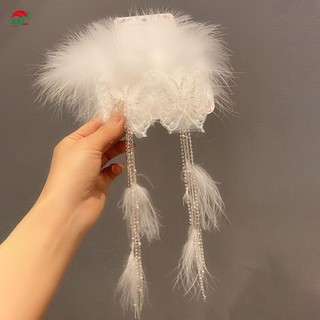 Handmade Bướm Bên Kẹp Tóc Ngọc Trai Lông Vũ Trang Trí Đám Cưới Mũ Đội Đầu Cho Dày Xoăn Tạo Kiểu Tóc Trang Trí