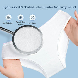 『 Brelira 』 20 Chiếc Quần Lót Dùng Một Lần Cotton Mềm Mại Thoải Mái Vô Trùng Du Lịch Nữ Mang Thai Giữa Eo Dùng Một Lần ​​Quần lót​​