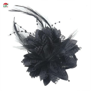 Phụ Nữ Tóc Lưới Hoa Lông Vũ Hạt Corsage Trâm Cài Cô Dâu Barrettes