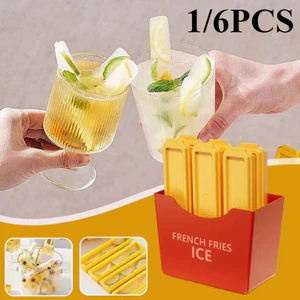 1 / 6 Chiếc Hộ Gia Đình Hoạt Hình Khoai Tây Chiên Hình Khuôn Đá Hộ Gia Đình Vàng Đỏ Từ Tính Thu Hút Hộp Bảo Quản