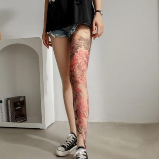 Quần Legging Oakandme Hình Xăm Giả và Vớ Lưới Gợi Cảm, Phù Hợp Mùa Hè
