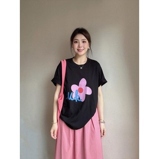 Tay Ngắn Đơn Giản Hoa Lớn Chữ Đen Áo Thun Cotton Nguyên Chất 2025 In Hình Mỏng Hơn Nhìn Rời Hàng Ngày Phù Hợp Với Phong Cách Mới Half Sleeve Design